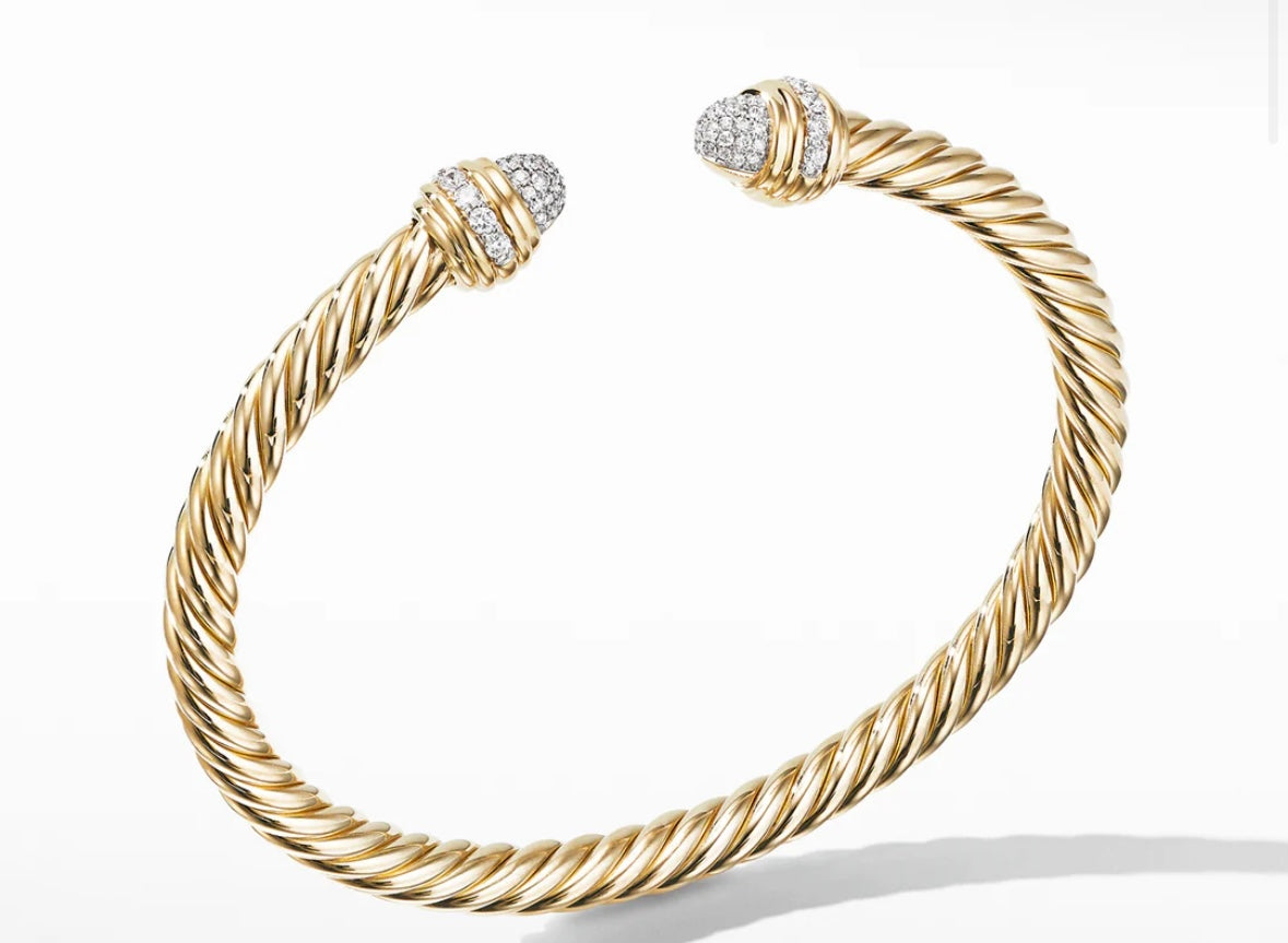 Silver/Gold cable bracelet 3mm-5mm