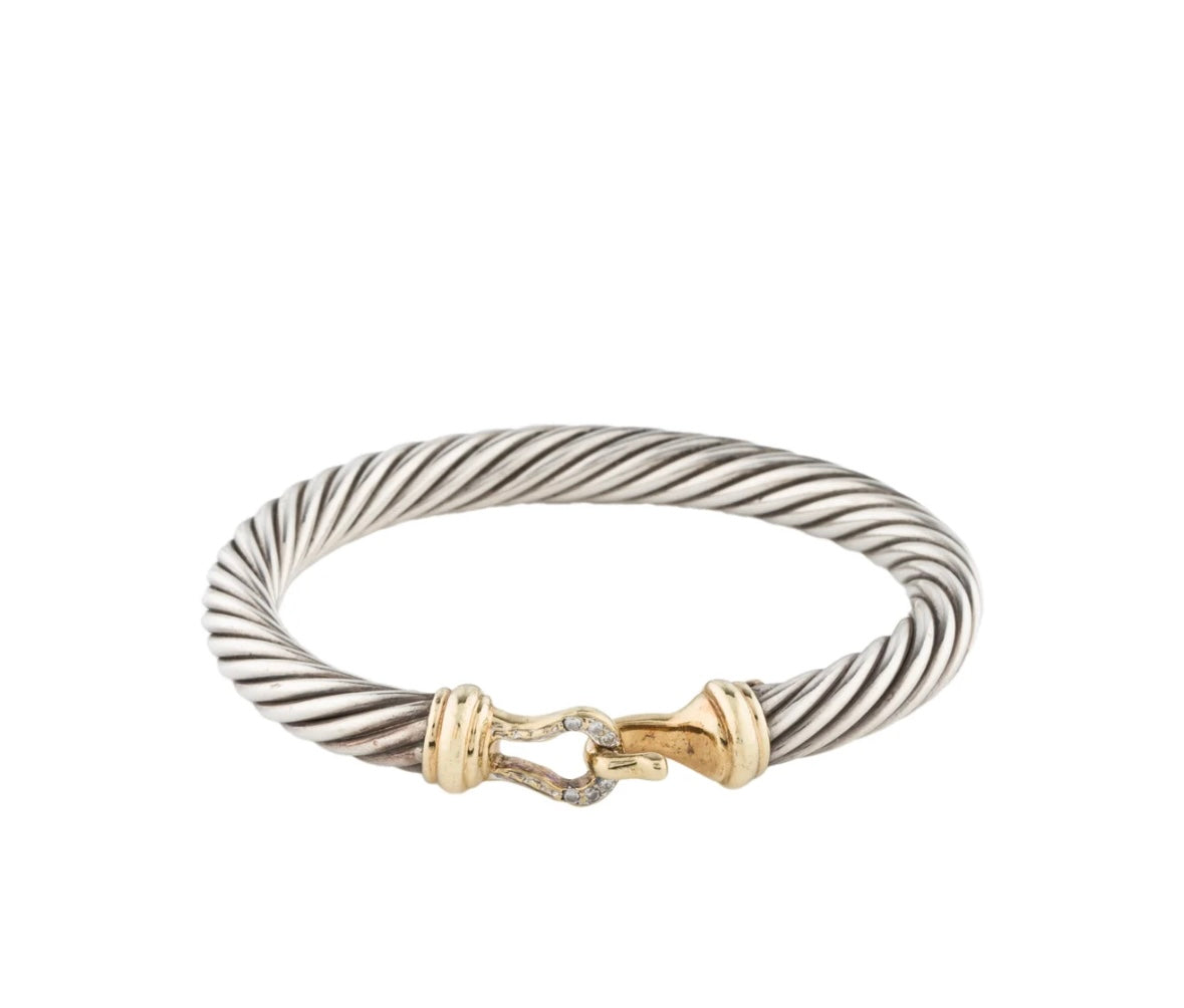 Silver/Gold cable bracelet 3mm-5mm